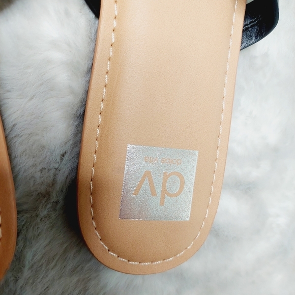 New Dolce Vita Gotie Brown/Black Laser Cut Thong Sandals S53 - Picture 3 of 8